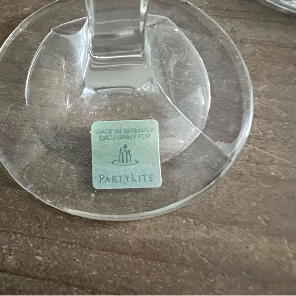 PartyLite Jeweled Crystal Taper Candlestick Pair Sapphire Rhinestones in box - Picture 4 of 6